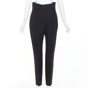 ALEXANDRE VAUTHIER black high waist pleated zip hem harem pants FR40 L